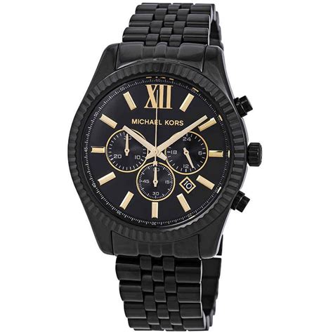 michael kors men's black and gold watch|michael kors lexington watch men's.